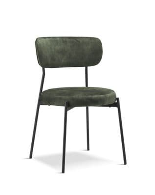 Set of 2 MILANO Dark Green Velvet Stacking Chairs