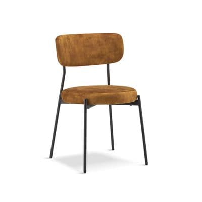 Set of 2 MILANO Mustard Velvet Stacking Chairs