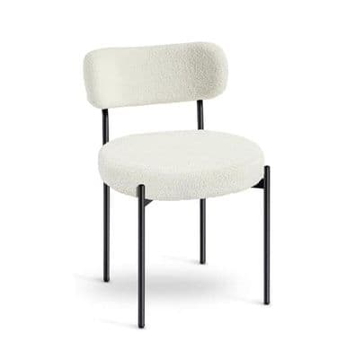 Set of 2 MILANO  White Boucle Stacking Chairs