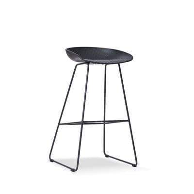 Set of 2 ORSON Minimalist Black Bar Stools