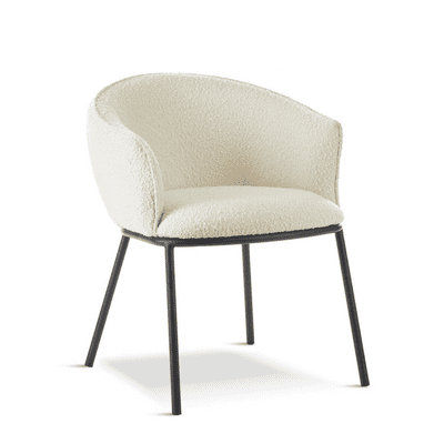White Boucle Dining Chair DUKE