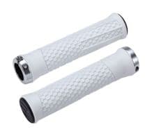 BBB PYTHON LOCK ON HANDLEBAR GRIPS - WHITE WITH GREY LOCKRINGS