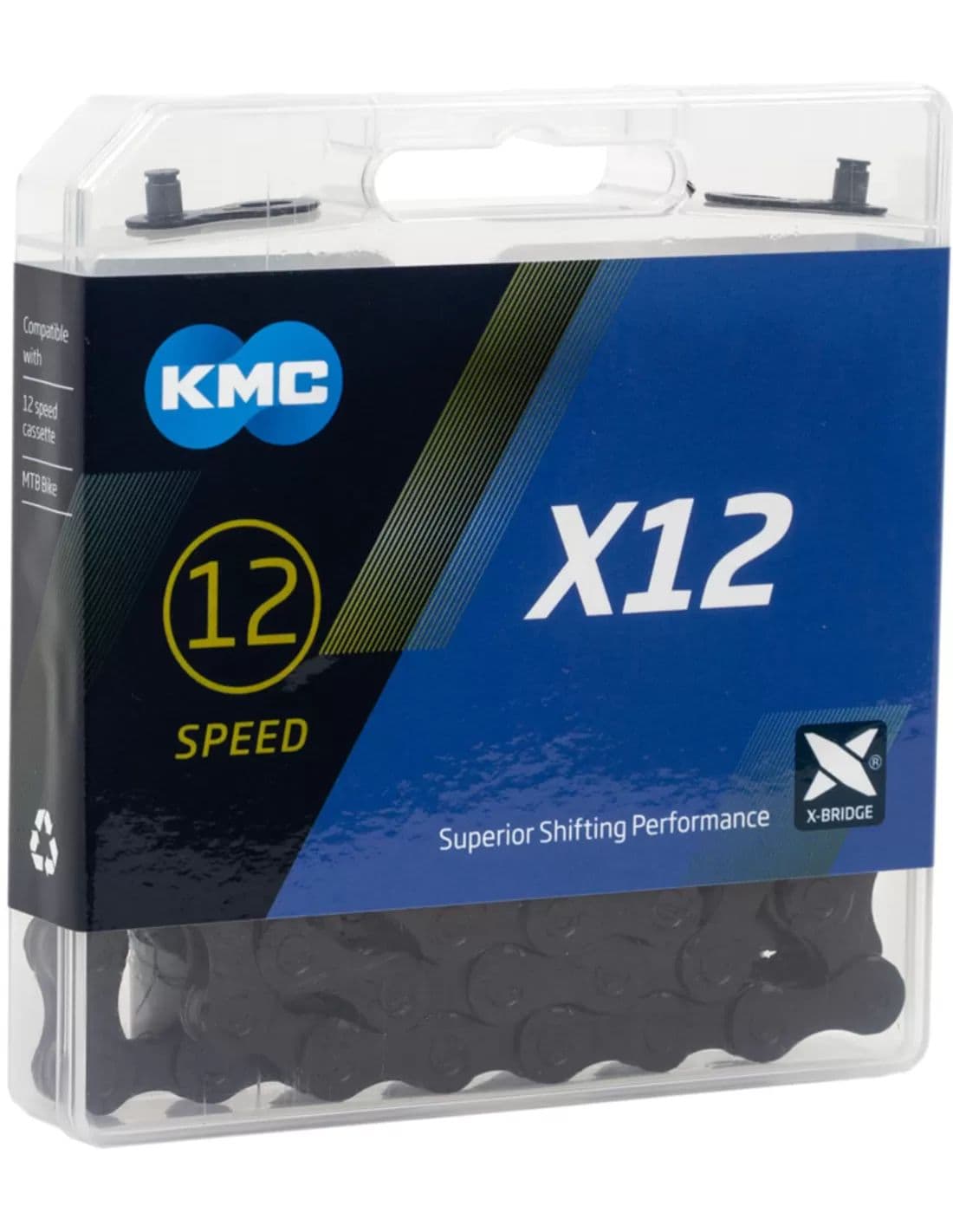 KMC X12 BLACK TECH CHAIN & QUICK LINK 12 SPEED