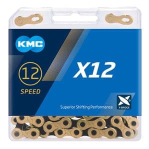 NEW BOXED KMC X12 GOLD / BLACK 12 SPEED CHAIN & KMC QUICK JOINING LINK - RRP £49.99