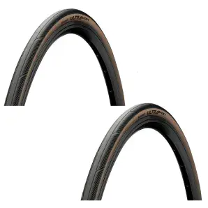 PAIR CONTINENTAL ULTRA SPORT FOLDING PURE GRIP TYRES 700 X 28MM (BLACK / BROWN) RRP £59.95