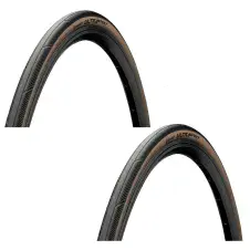 PAIR CONTINENTAL ULTRA SPORT FOLDING PURE GRIP TYRES 700 X 28MM (BLACK / BROWN) RRP £59.95