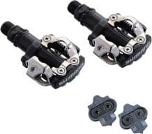PAIR SHIMANO M520 SPD PEDALS BLACK (INC CLEATS)
