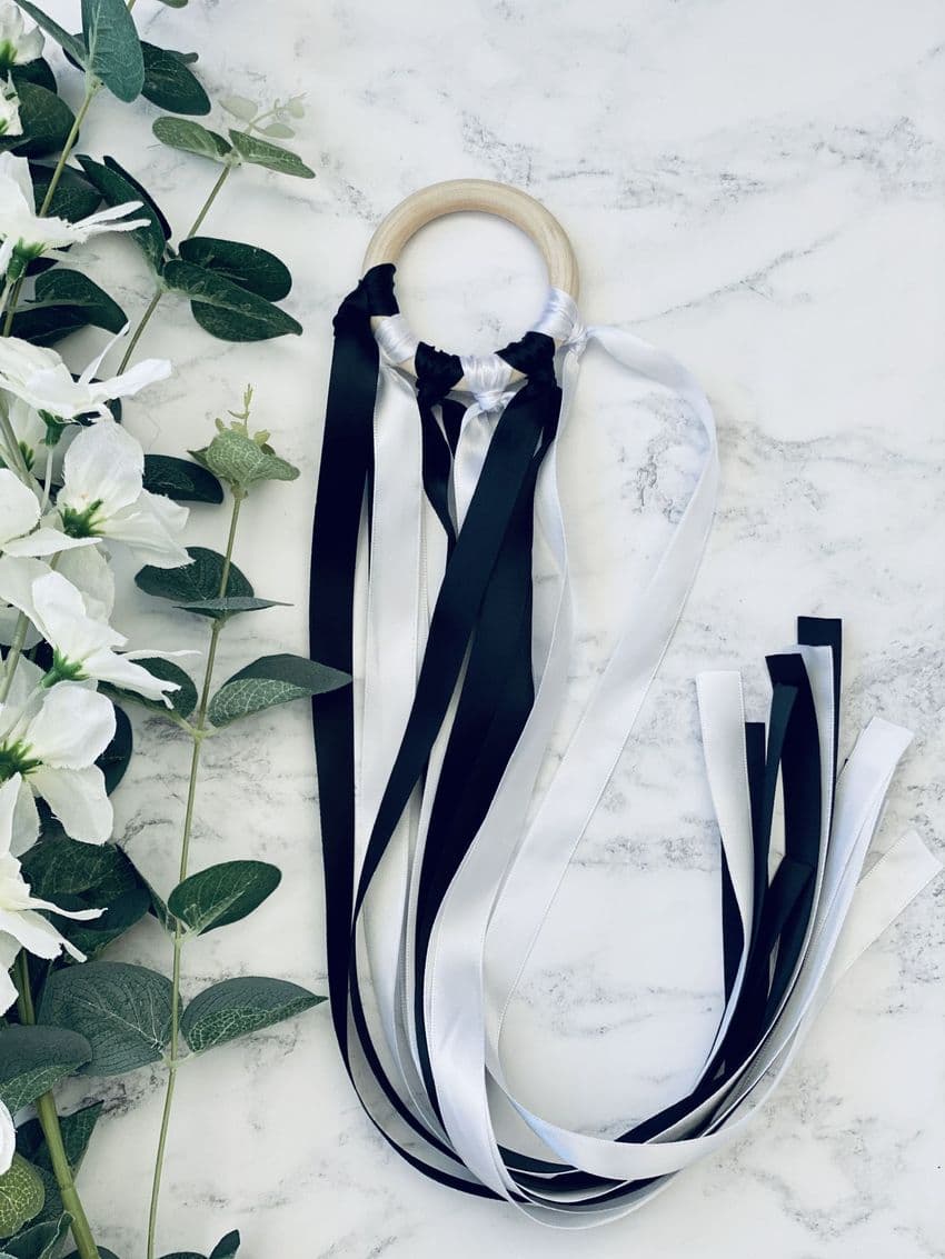 Black & White Contrast Sensory Ribbon | Hampers by Lauren