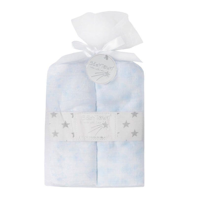 Blue Elephant and Heart Muslins | Hampers by Lauren