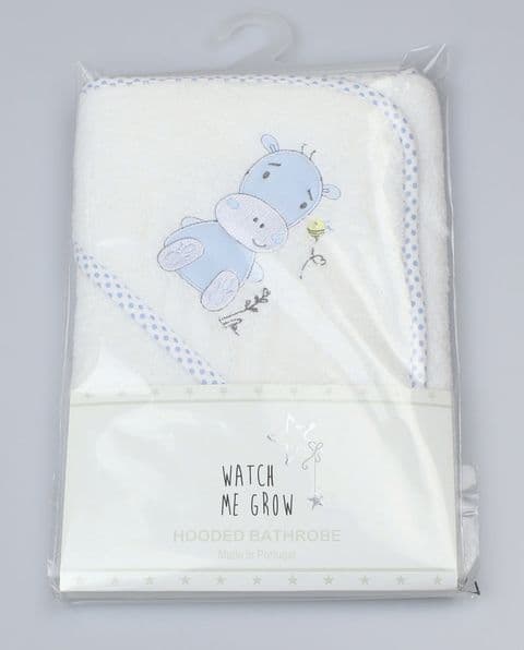 Blue Hippo Hooded Baby Towel 100% Cotton