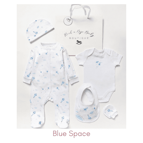 Blue Space Baby Boy Clothing Set - 5 Piece