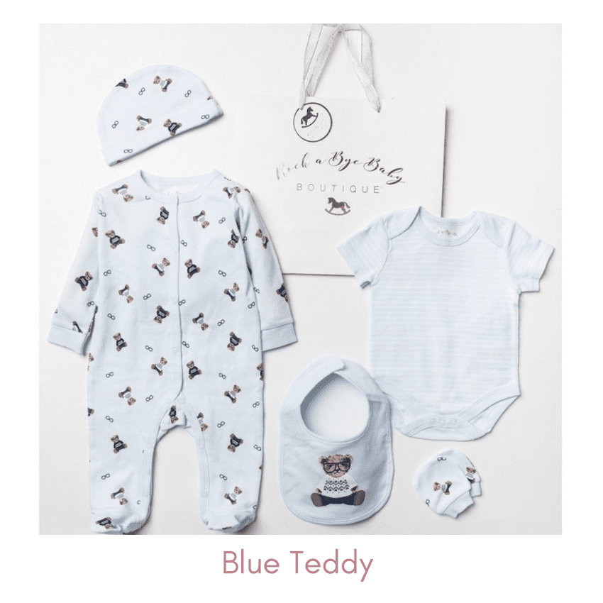 Blue Teddy Baby Boy Clothing Set - 5 Piece | Hampers by Lauren