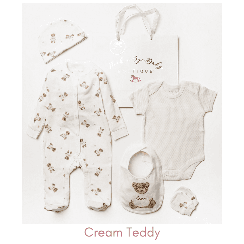 Cream Teddy Baby Clothing Set - 5 Piece | Hampers by Lauren