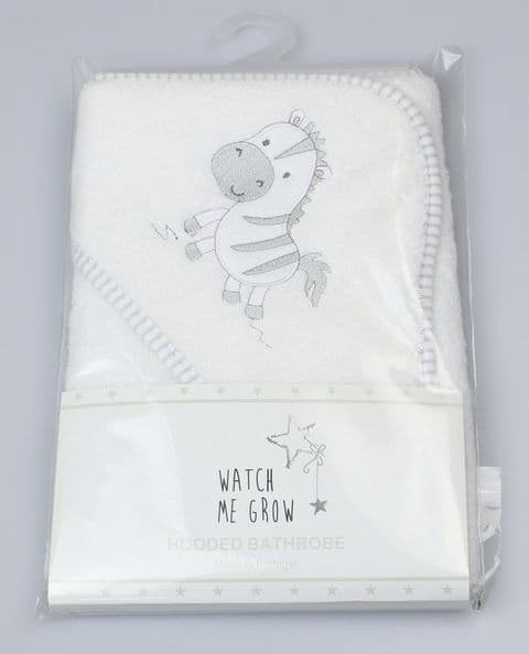 Grey Zebra Hooded Baby Towel 100% Cotton