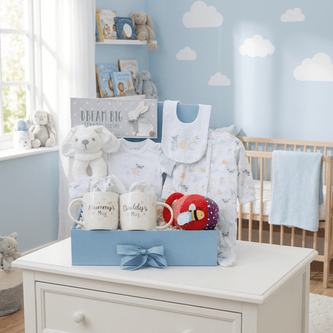 New Baby Boy and New Parents Large Gift Hamper