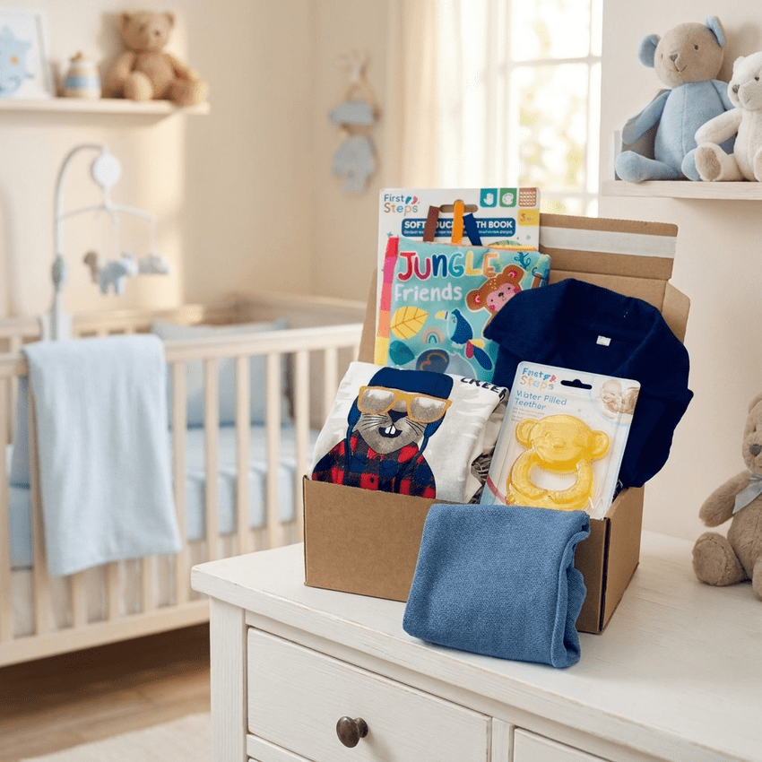 New Baby Boy Clothing & Toys Gift Box | Hampers by Lauren