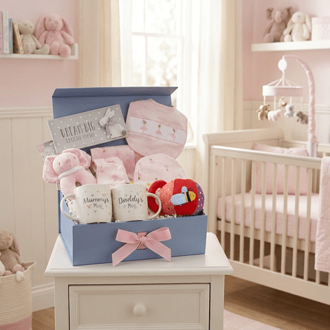 New Baby Girl and New Parents Luxury Large Gift Box