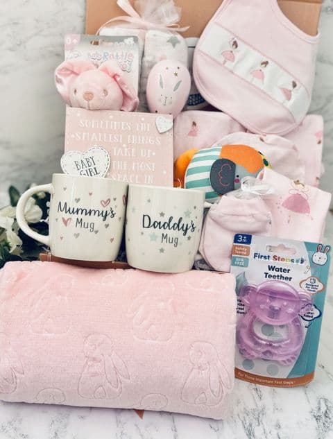 New Baby Girl and New Parents Ultimate Gift Box