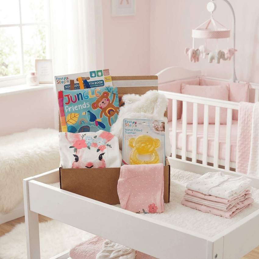 New Baby Girl Clothing & Toys Gift Box | Hampers by Lauren