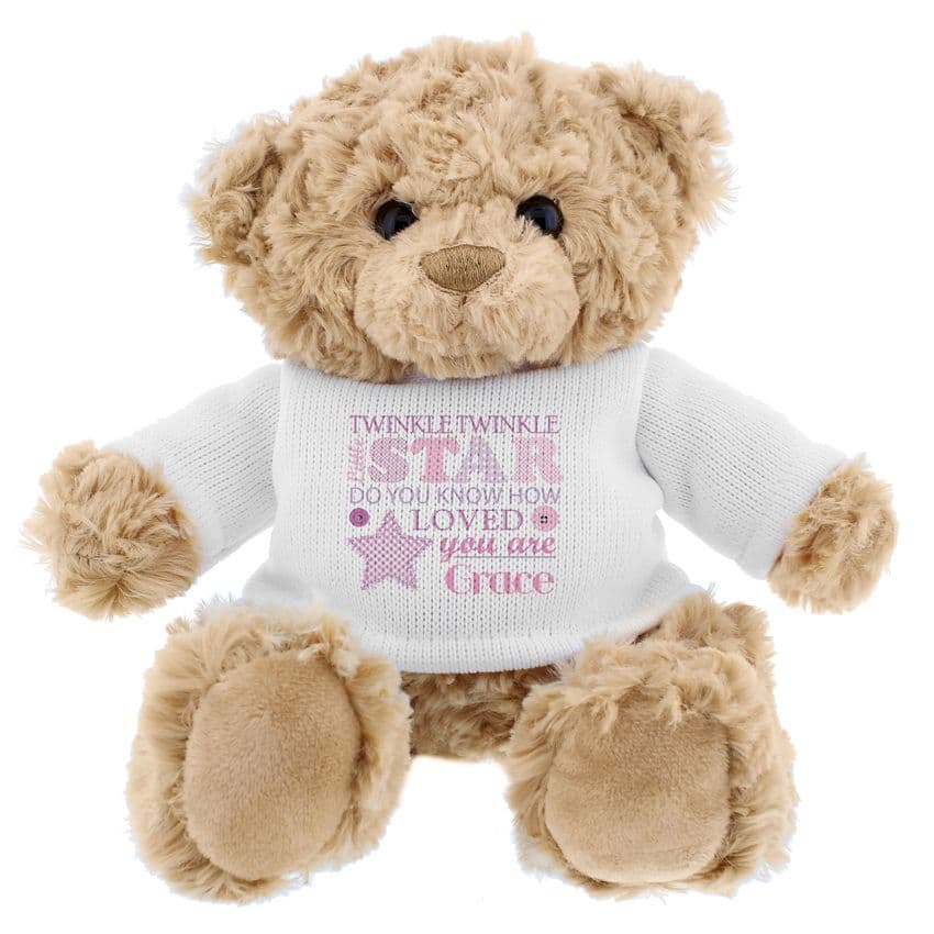 New Baby Girl Personalised Teddy | Hampers by Lauren