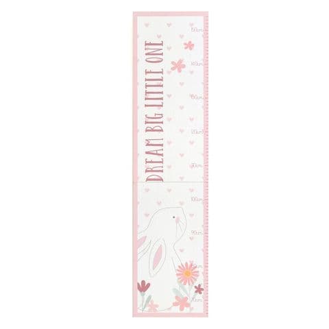Pink & White Rabbit Wooden Height Chart