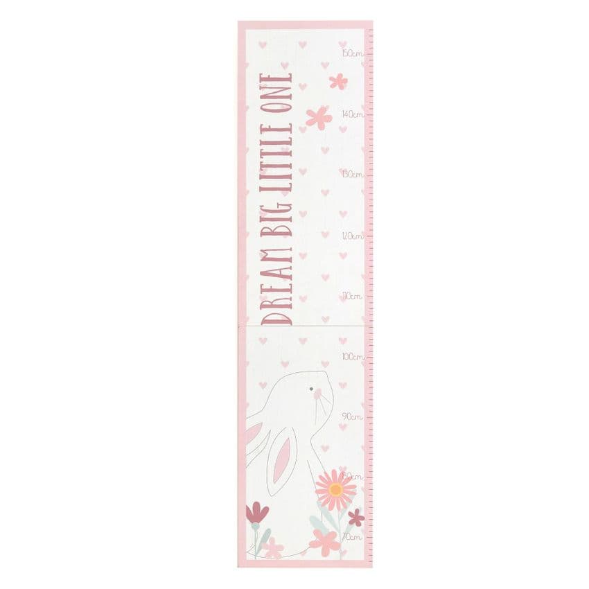 Pink & White Rabbit Wooden Height Chart | Hampers by Lauren