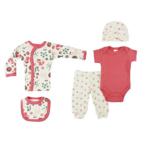 Premature Woodland Baby Girl Clothing Set - 5 Piece