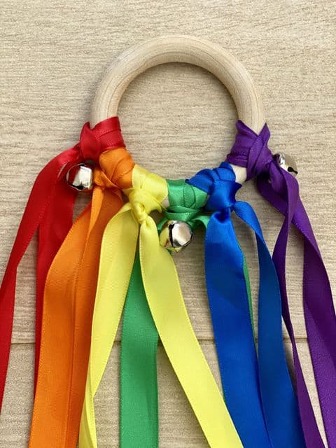 Rainbow Sensory Ribbon, Hand Kite