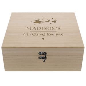 Santa's Sleigh Personalised Wooden Christmas Eve Box