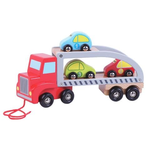 Wooden Cars Carrier and Cars - Jumini