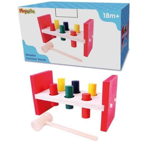 Wooden Colourful Peg Hammer Bench