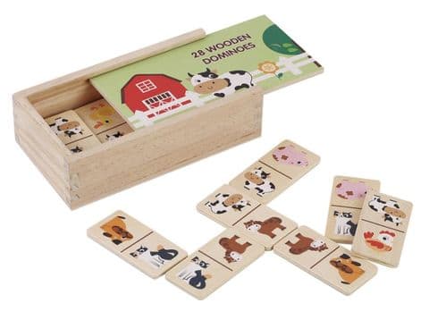Wooden Farm Yard Animal Dominoes Game