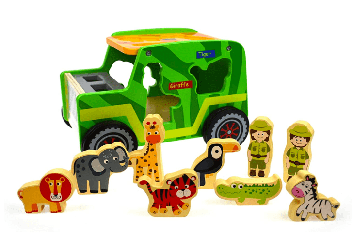Wooden Safari Jeep With Animals | Hampers by Lauren