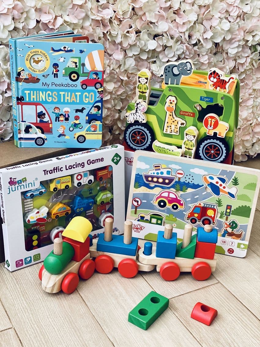 Wooden Transport Themed 2 Toy Hamper