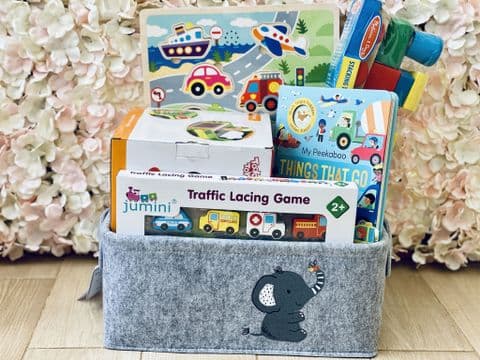 Wooden Transport Themed 2+ Toy Hamper