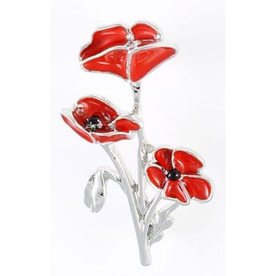 3 Poppies Brooch 45mm