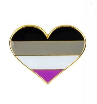 Asexual Flag Heart Pin Badge