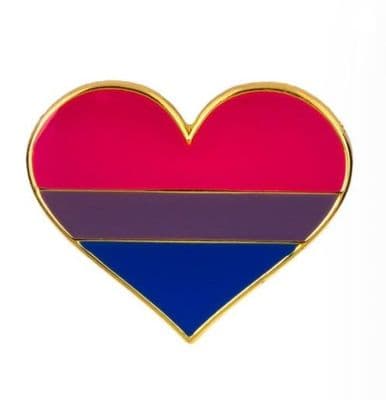 Bisexual Heart Pin Badge