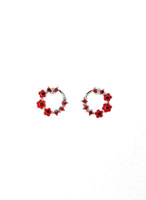 Delicate Poppy Garland earrings 10mm