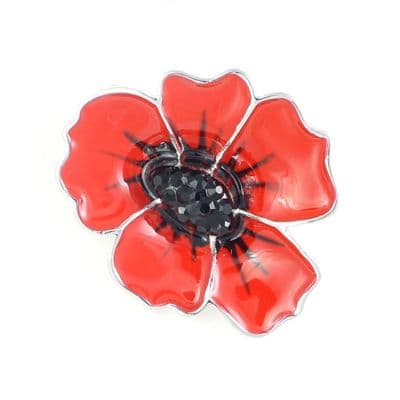Enamel Poppy Brooch 30mm