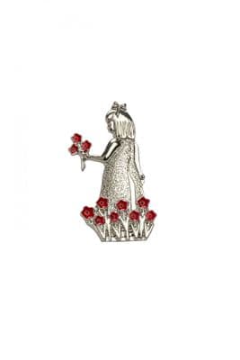 Little Girl In Poppy Field Brooch 40mm