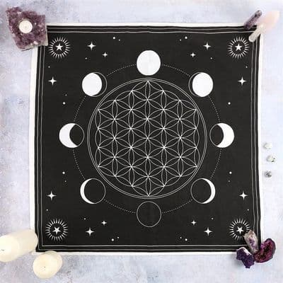 MOON PHASE CRYSTAL GRID ALTAR CLOTH