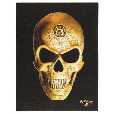 OMEGA SKULL CANVAS PLAQUE BY ALCHEMY
