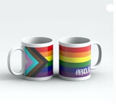 Progress Rainbow Pride Flag #PROUD Mug
