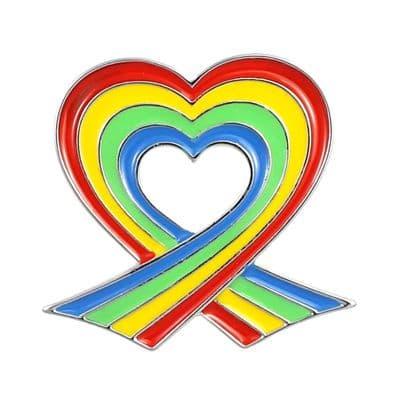 Rainbow Heart Badge/Brooch