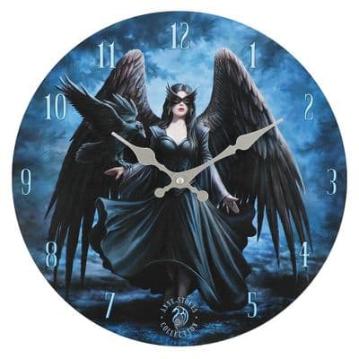 RAVEN WALL CLOCK BY ANNE STOKES