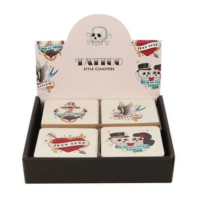 SET OF 4 TATTOO COASTERS