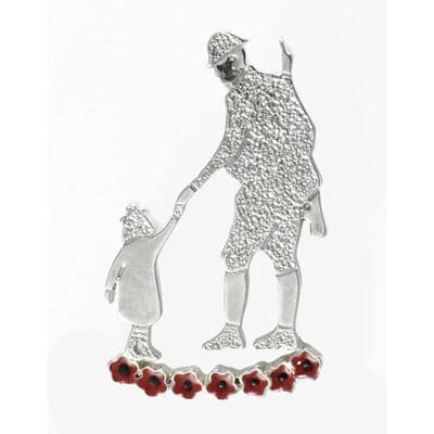 Soldier With Child Brooch 38mm