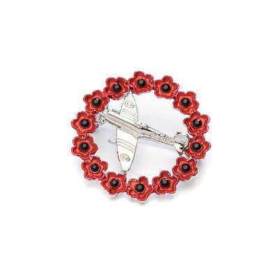 Spitfire In Wreath Brooch 30mm