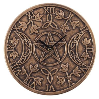 TERRACOTTA TRIPLE MOON CLOCK BY LISA PARKER